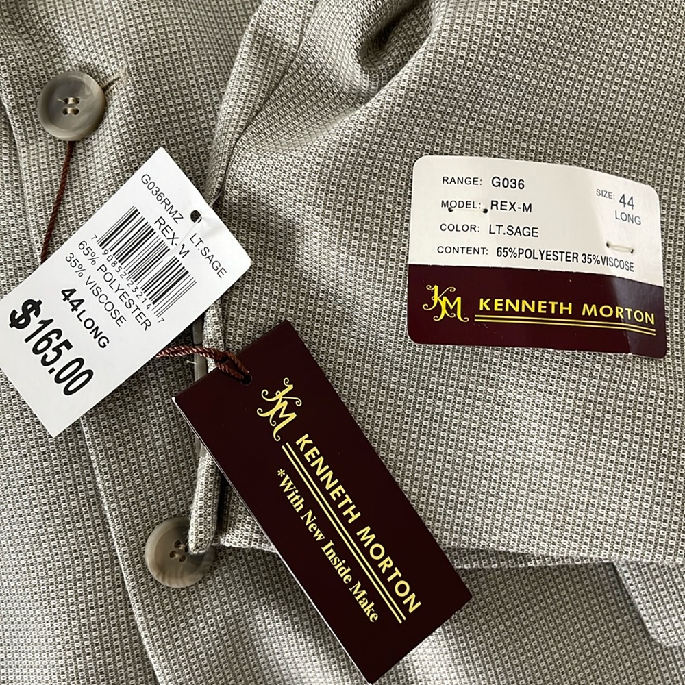 Kenneth Morton Men’s Sport Coat / Blazer Tan Two Buttons One Vent Size Various - Picture 11 of 15